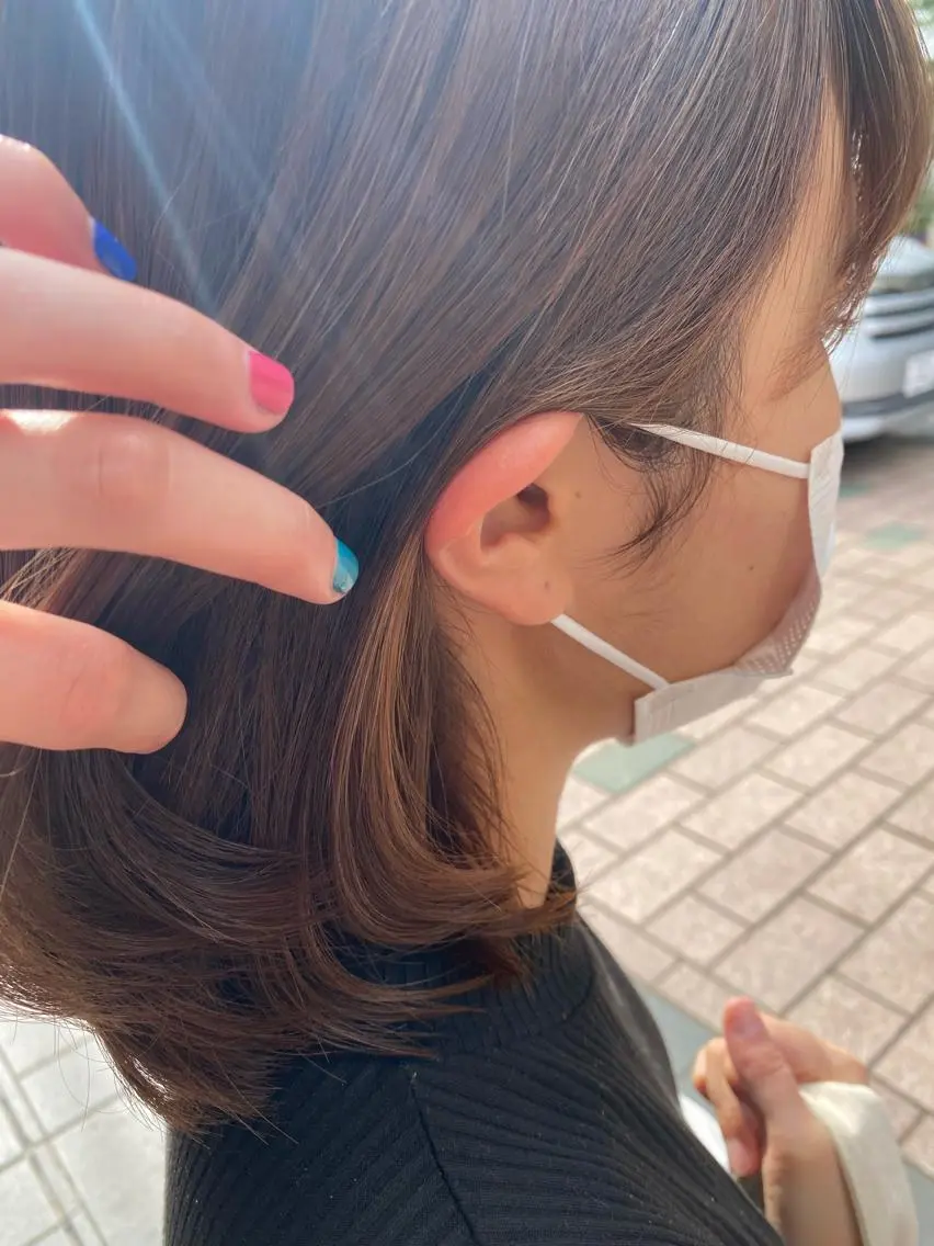 カラー イヤリングカラー おん眉美容師eMu✄ yuka‪🤍のヘアスタイル