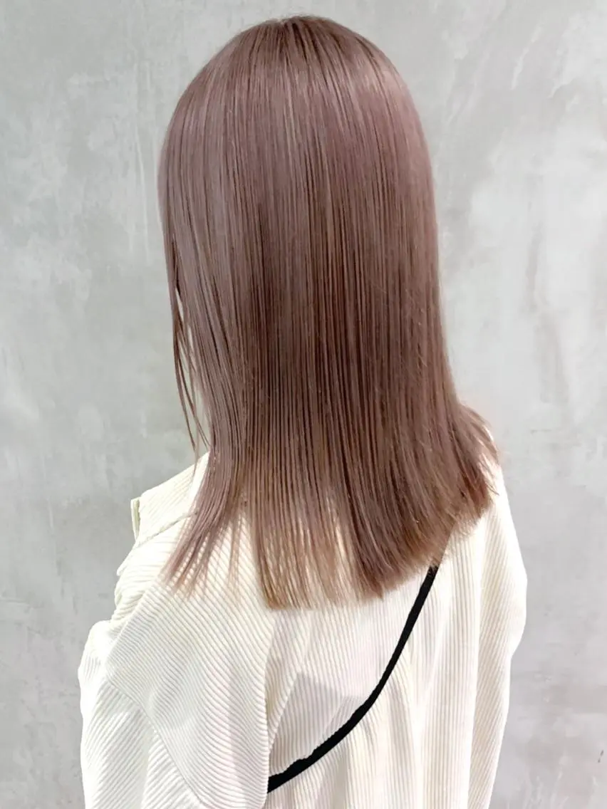 セミロング カラー パーマ ヘアアレンジ ピンクカラー ピンクパープル パープルカラー ITbyALBUM 中野店のヘアスタイル