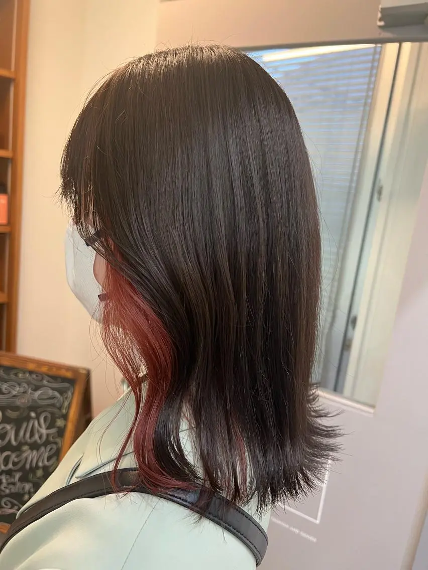 セミロング カラー ブリーチ ヘアカラー トリートメント Ami ケアブリーチ/表参道のヘアスタイル