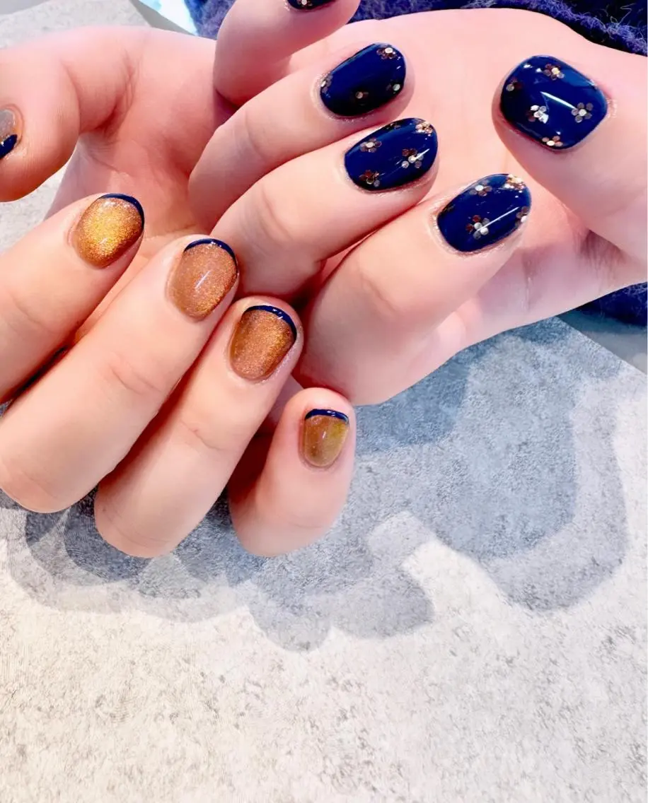 ネイル フレンチネイル マグネットネイル 持ち込み ハンドネイル Baden Nail ﾊﾞ-ﾃﾞﾝ ﾈｲﾙのネイルデザイン