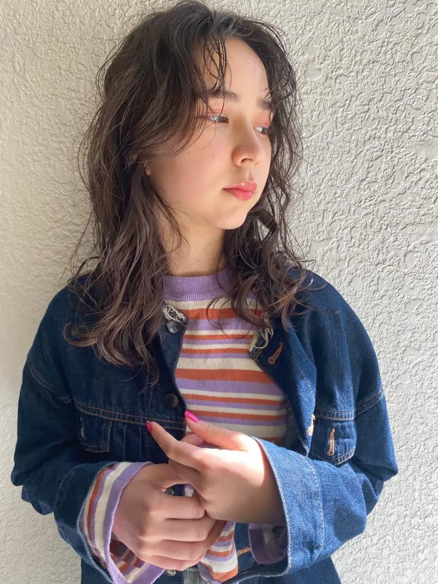ロング カラー パーマ ニュアンスパーマ Hayashi Shioriのヘアスタイル