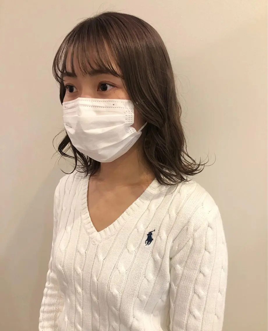 ミディアム カラー ハイトーンカラー ヘアカラー トリートメント 髪質改善/レイヤー/ お顔まわり/Ami.のヘアスタイル