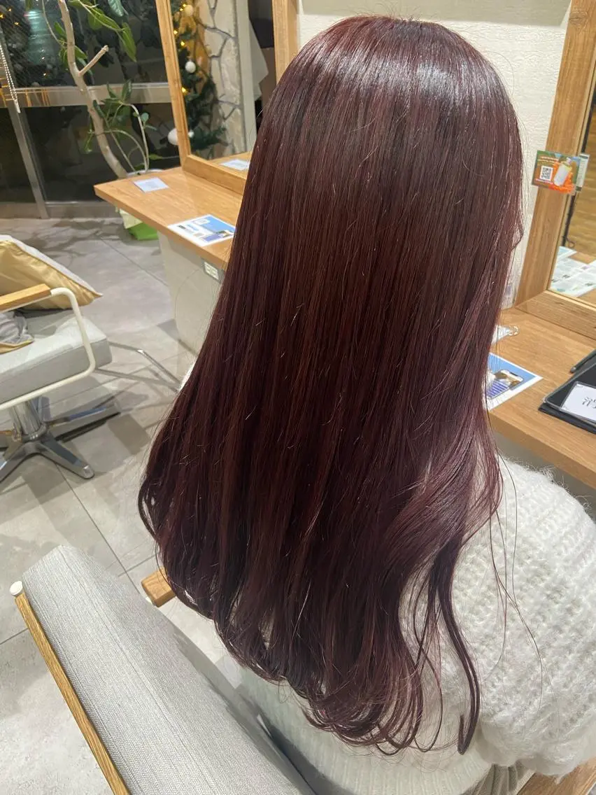 ロング カラー ヘアカラー ハラダ ヒナミのヘアスタイル