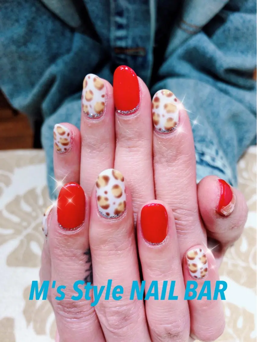 ネイル アニマル柄 持ち込み ハンドネイル M's Style NAIL BARのネイルデザイン