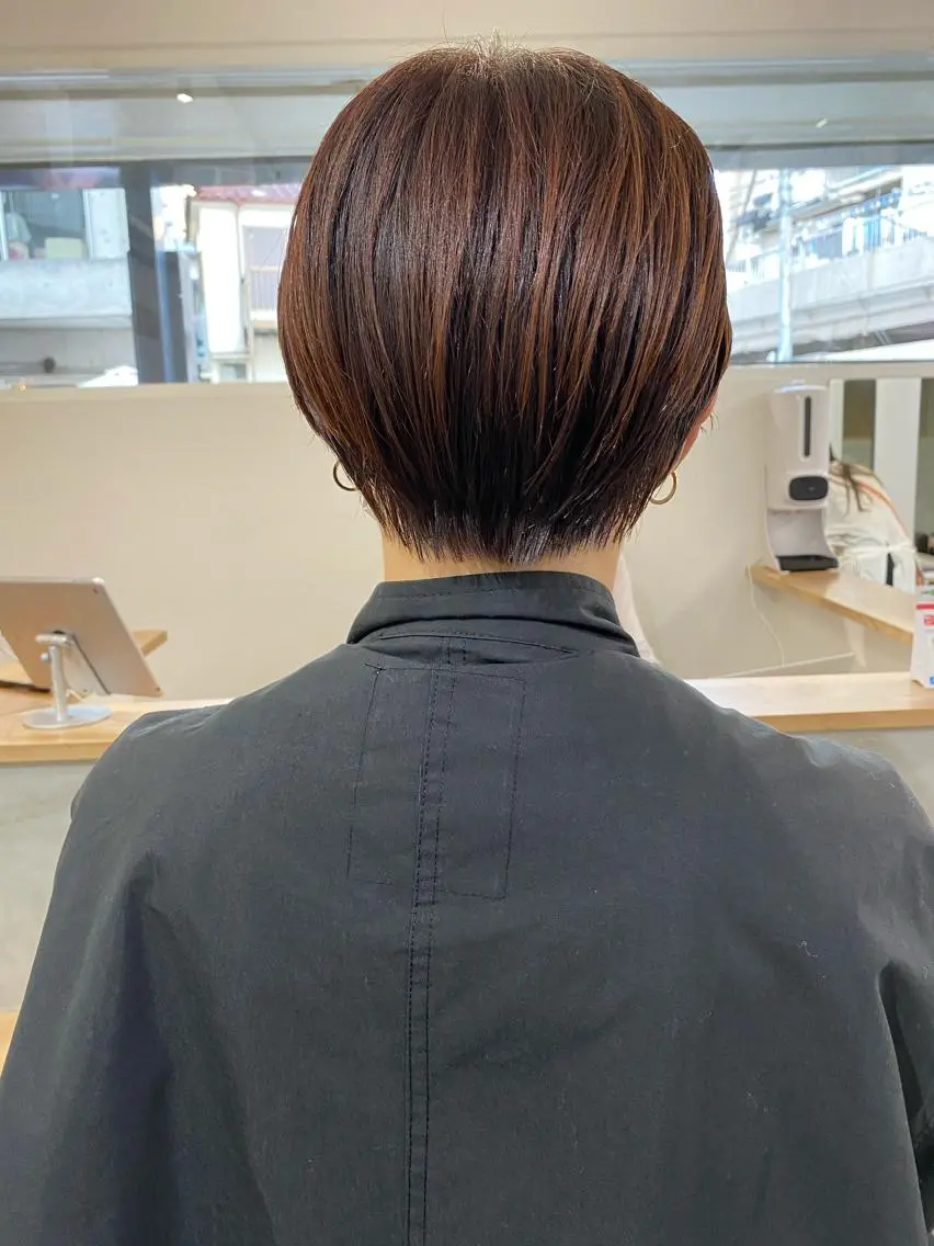 ショート カラー ブラウンカラー ショートヘア カット ヘアカラー 森貴裕/ニュアンス パーマ/オリーブのヘアスタイル