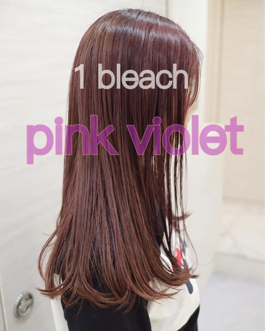 ロング カラー ブリーチ ピンクカラー バイオレットカラー カット ヘアカラー トリートメント 斉藤 貴也のヘアスタイル