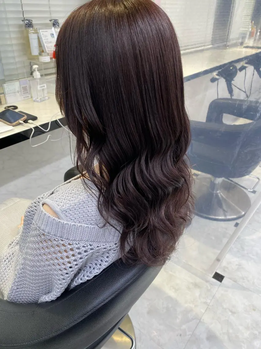 セミロング カラー ヘアアレンジ ヘアカラー トリートメント ヘッドスパ ヘアセット レイヤーダブルカラー KYONのヘアスタイル