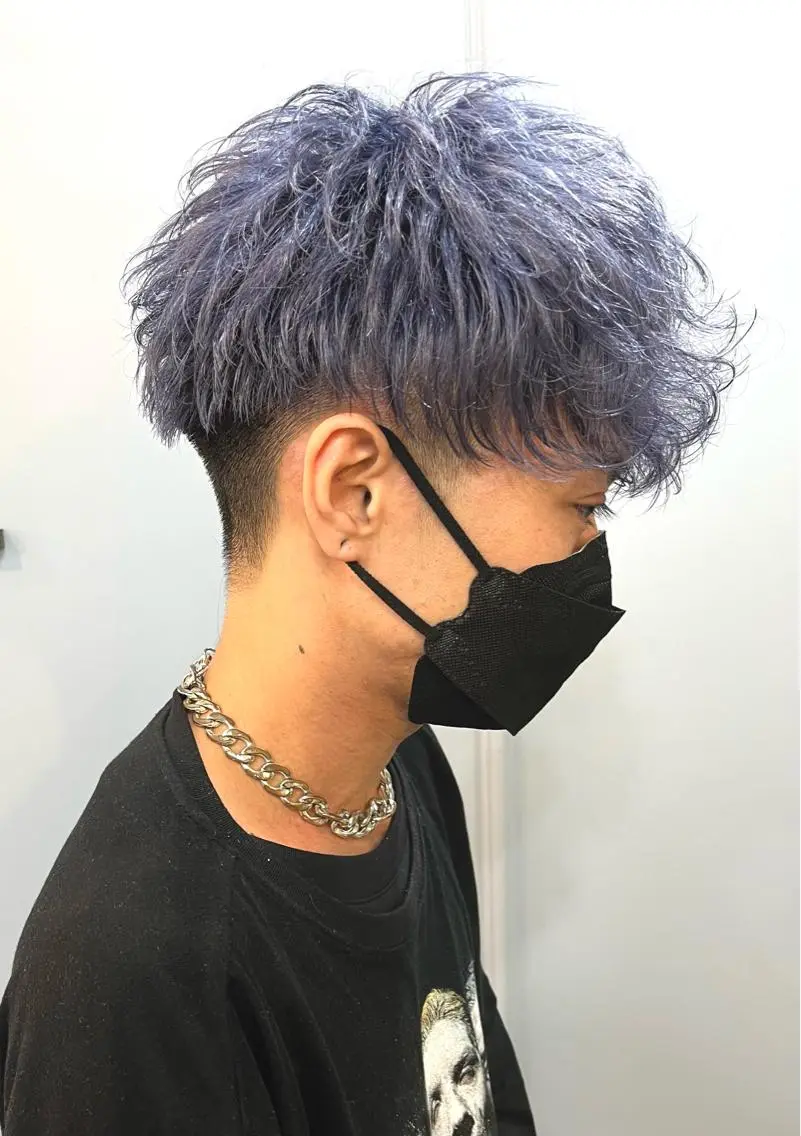 ショート カラー パーマ メンズ メンズブリーチ アディクシーカラー ブリーチ 美髪矯正・髪質改善 【中村吉孝】のヘアスタイル