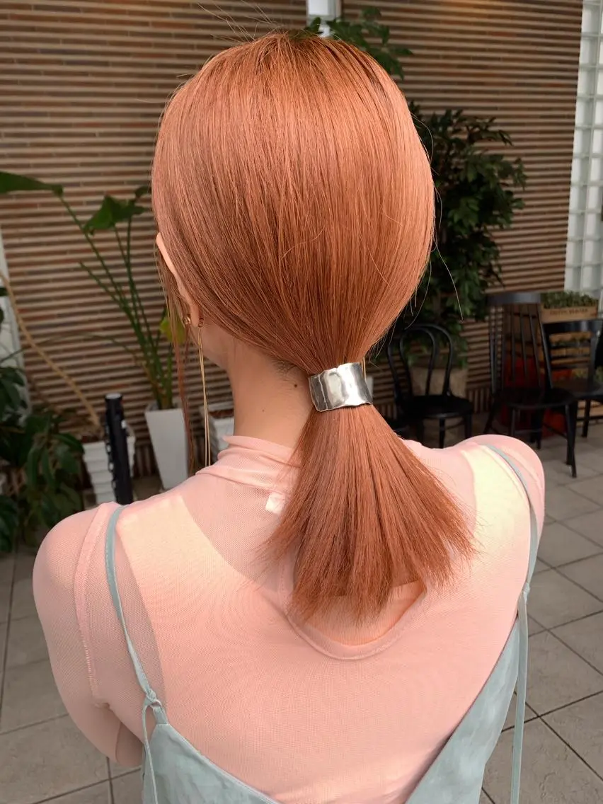 セミロング カラー ブリーチ オレンジ ヘアカラー トリートメント 《5月クーポン記 載中》小森祐希のその他イメージ