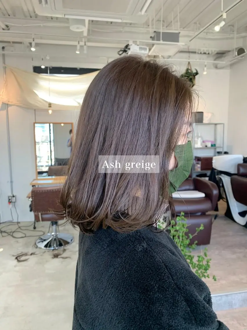 ミディアム アッシュ アッシュグレー アッシュグレージュ カット ヘアカラー トリートメント 山本 晶大のヘアスタイル