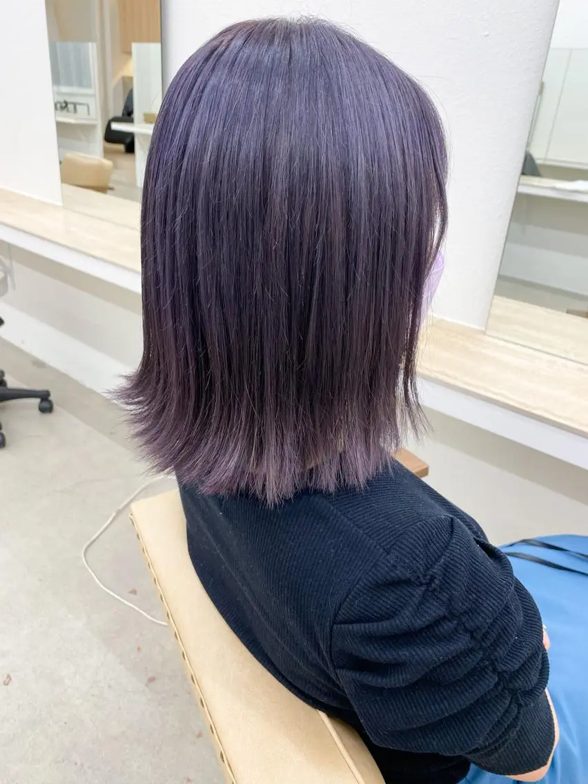 ミディアム カラー ラベンダーカラー 🌼透明感艶カラー オリーブ🌼河村咲のヘアスタイル