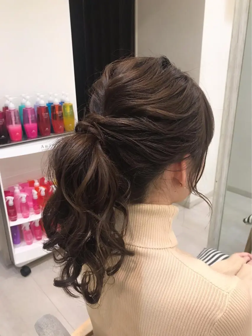 セミロング ヘアアレンジ takebuchi harukaのヘアスタイル