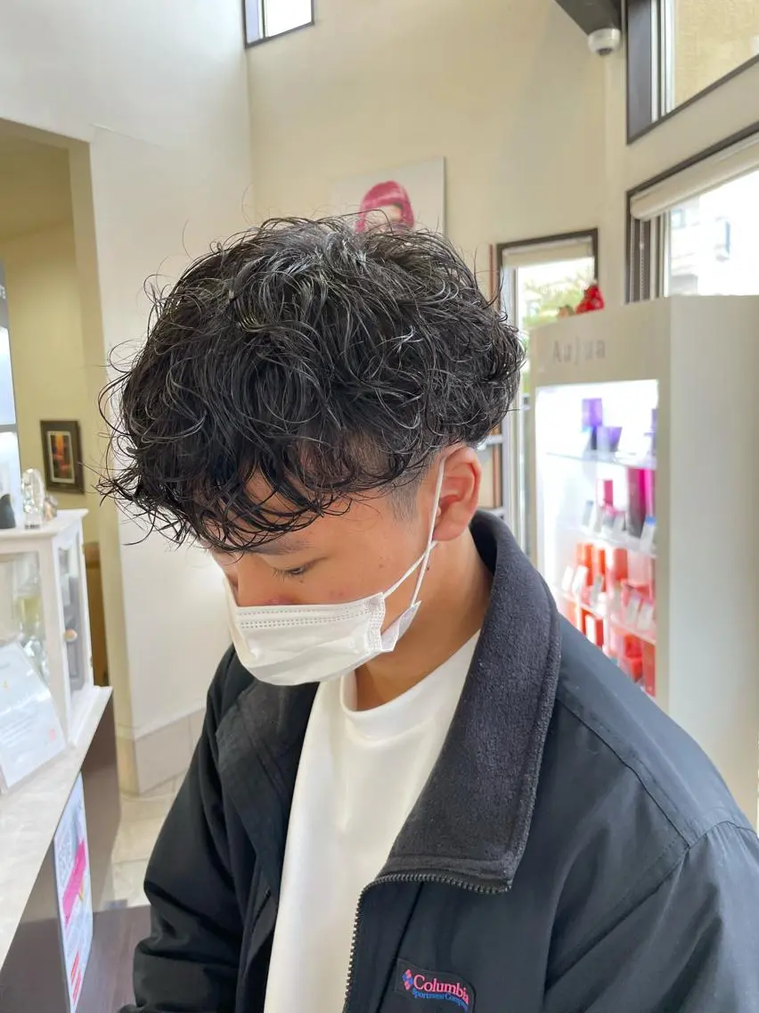 パーマ メンズ カット パーマ コレットヘアー 田中アヤノのヘアスタイル