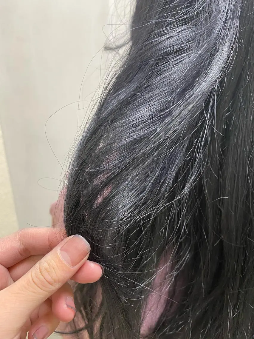 ロング カラー 黒髪 ブルーカラー ブルーブラック 🟢NEGi🟣 🫧髪質改善のヘアスタイル