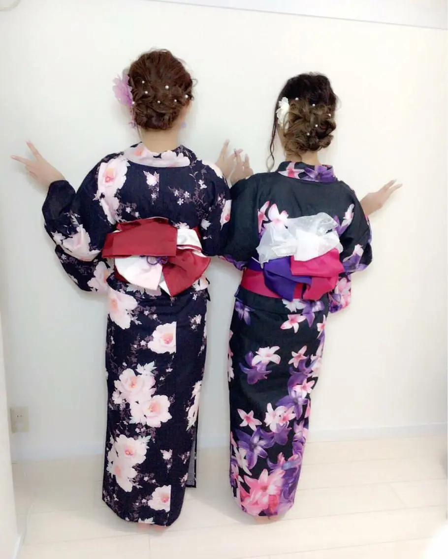 セミロング ヘアアレンジ 浴衣 着付け KANA カナのマツエク・マツパデザイン