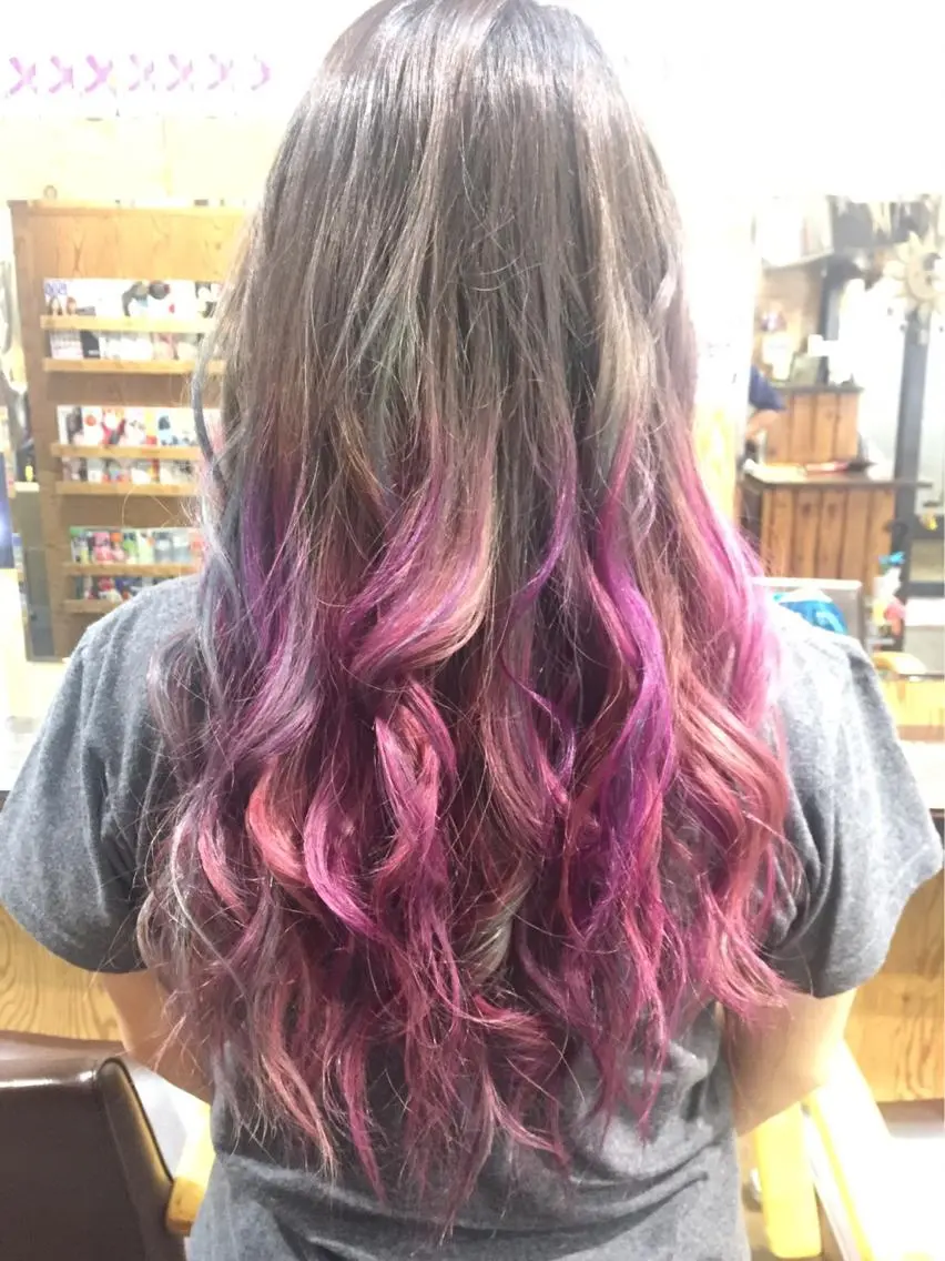 ロング カラー ユニコーンカラー IwAsh大和駅前店 河野亜里香のヘアスタイル