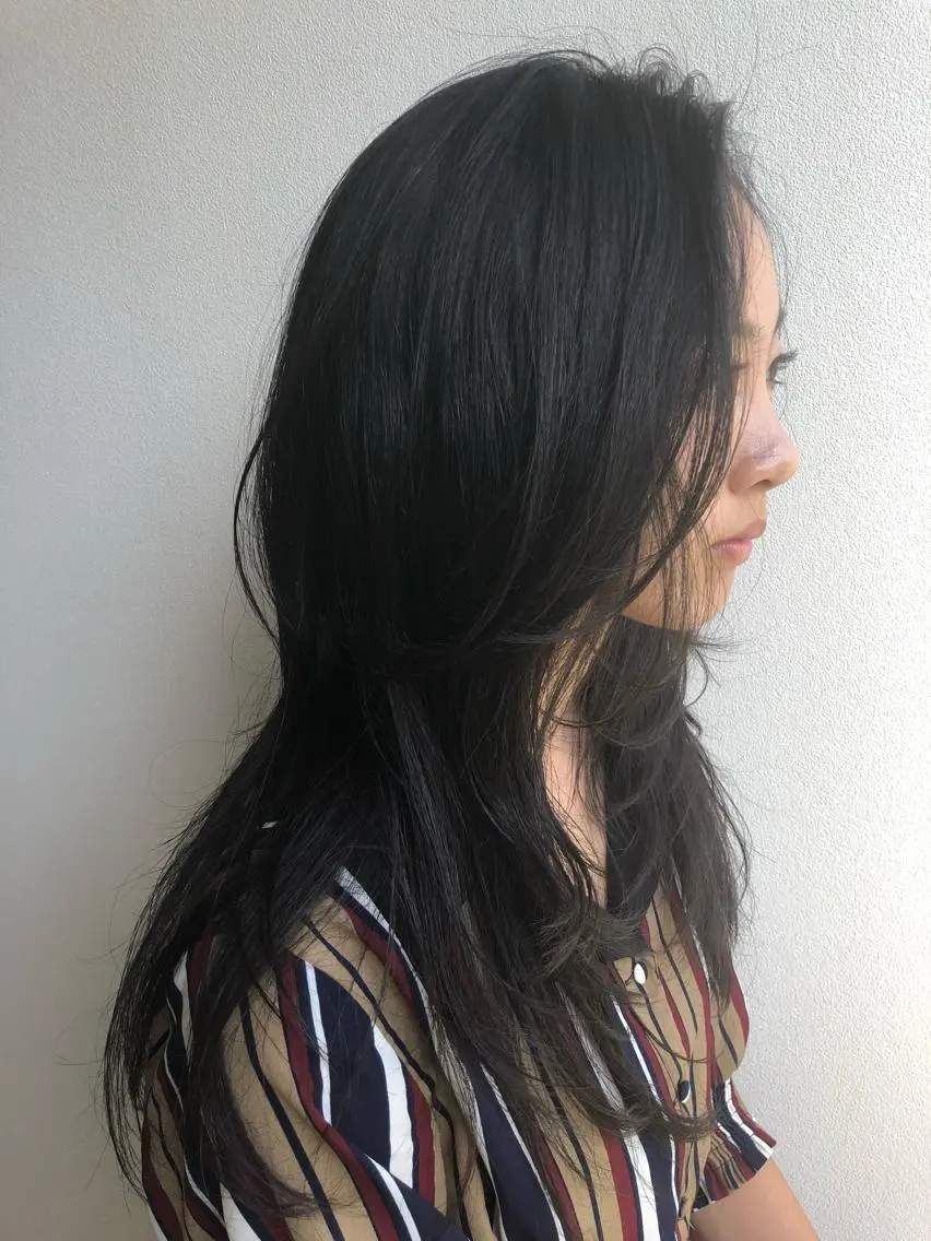 ロング カラー ブルーカラー ブルーグレー ブルーグレージュ グレージュ ヘアカラー 樋口 祐次郎のヘアスタイル