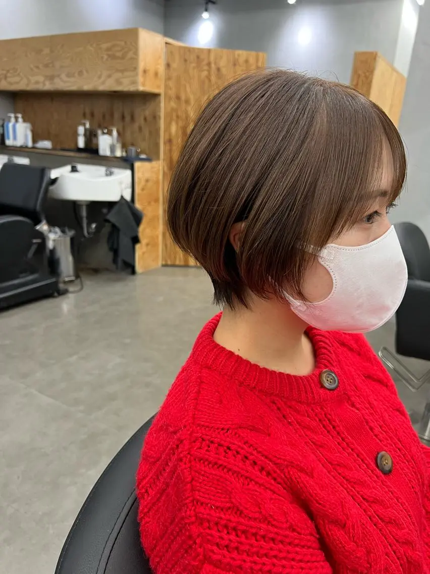 ショート カラー ショートボブ ボブ ショートヘア カット ヘアカラー トリートメント 🌱小顔魅せショート 髪質改善カラー/泉綺のヘアスタイル