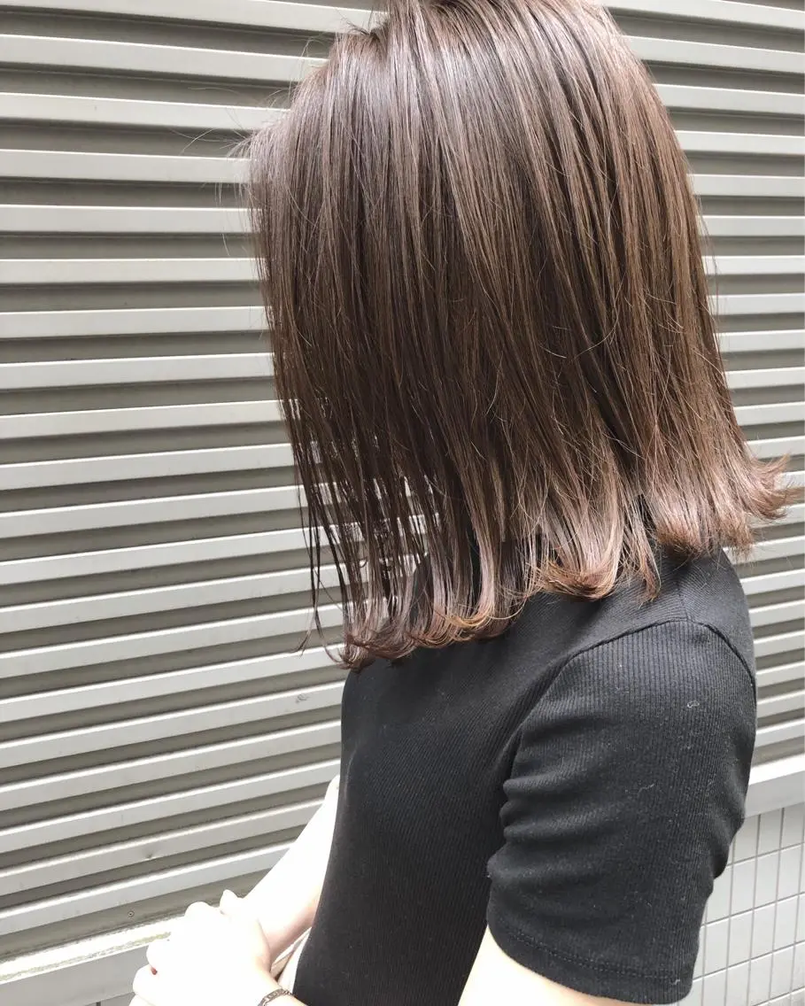 ミディアム カラー 髪質改善 中川 翔のヘアスタイル