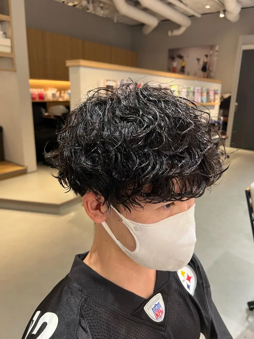 ショート パーマ メンズ カット パーマ 梅田茶屋町メンズ 専門美容師 山元一平のヘアスタイル