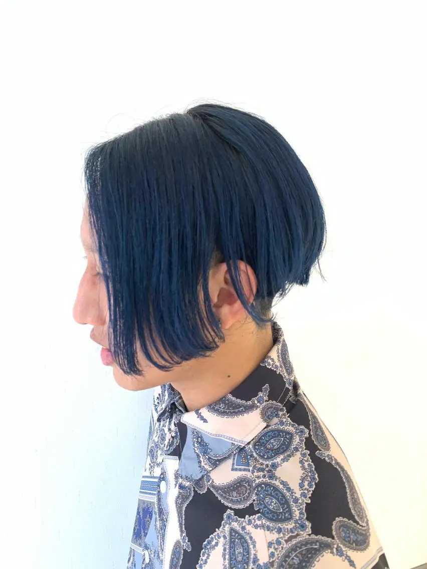 ショート カラー メンズ ネイビーカラー カット ヘアカラー トリートメント ✨髪のソムリエ✨ 岩川和生のヘアスタイル