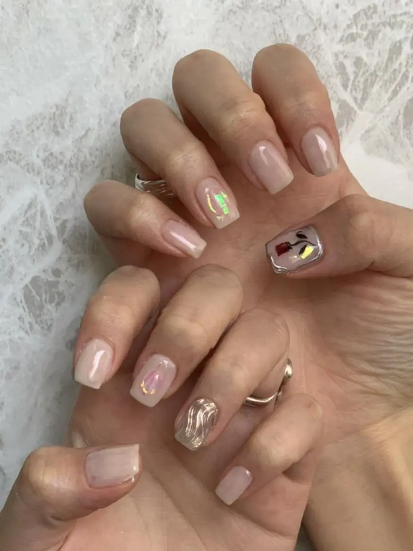 ネイル スクエアネイル ハンドネイル ハンドケア lylynail YUUKAのネイルデザイン