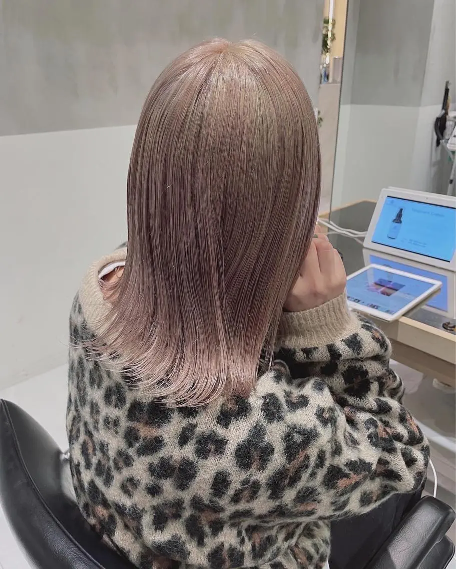 ミディアム ヘアカラー トリートメント ヘッドスパ ヘアセット オリーブ カラー✨有坂映哉のヘアスタイル