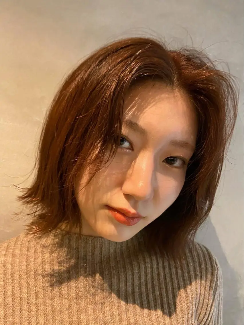 カラー ブリーチ ブリーチなしカラー オレンジ Mori Aimiのヘアスタイル