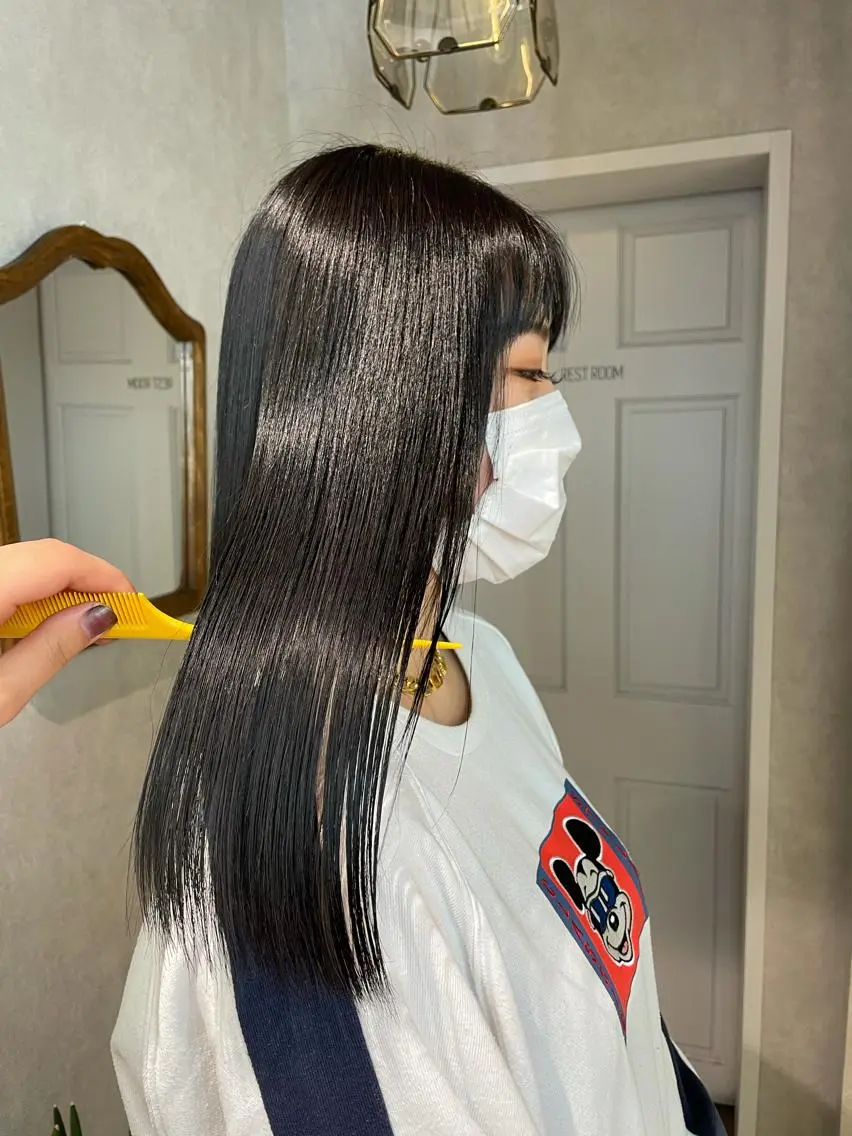 セミロング カラー トリートメント ヘアカラー トリートメント ナチュラル透明感🌱 小山美樹子のヘアスタイル