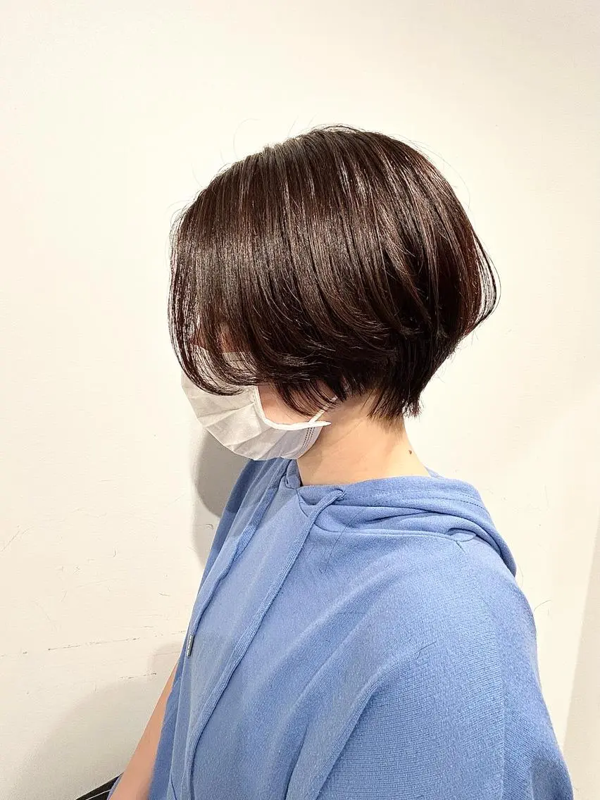 ショート カラー ブラウンカラー ショートヘア カット ヘアカラー トリートメント ヘッドスパ スキバサミを使わない カット🌼唯🌼のヘアスタイル