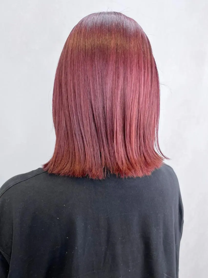 カラー パーマ ヘアアレンジ レッドカラー カット ヘアカラー トリートメント ITbyALBUM 藤沢店のヘアスタイル