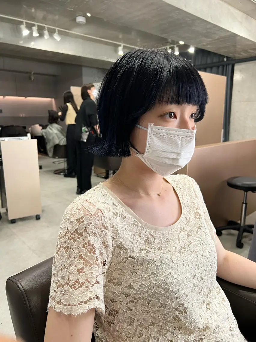 ショート カラー カット トリートメント ボブパーマコテ巻き風 パーマNo1深江秀平のヘアスタイル