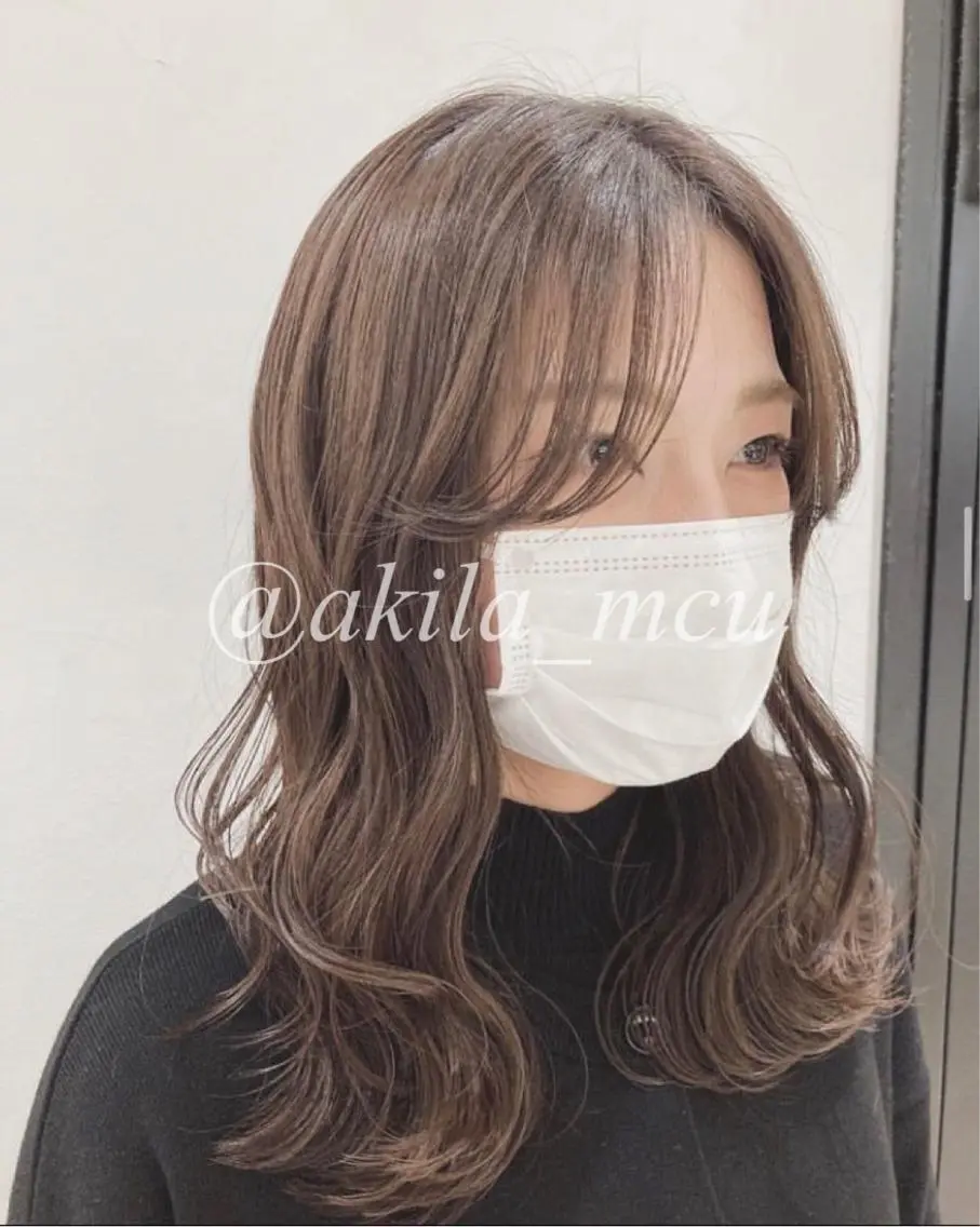 セミロング カラー ヘアアレンジ 韓国風ヘア エグチ アキラのヘアスタイル