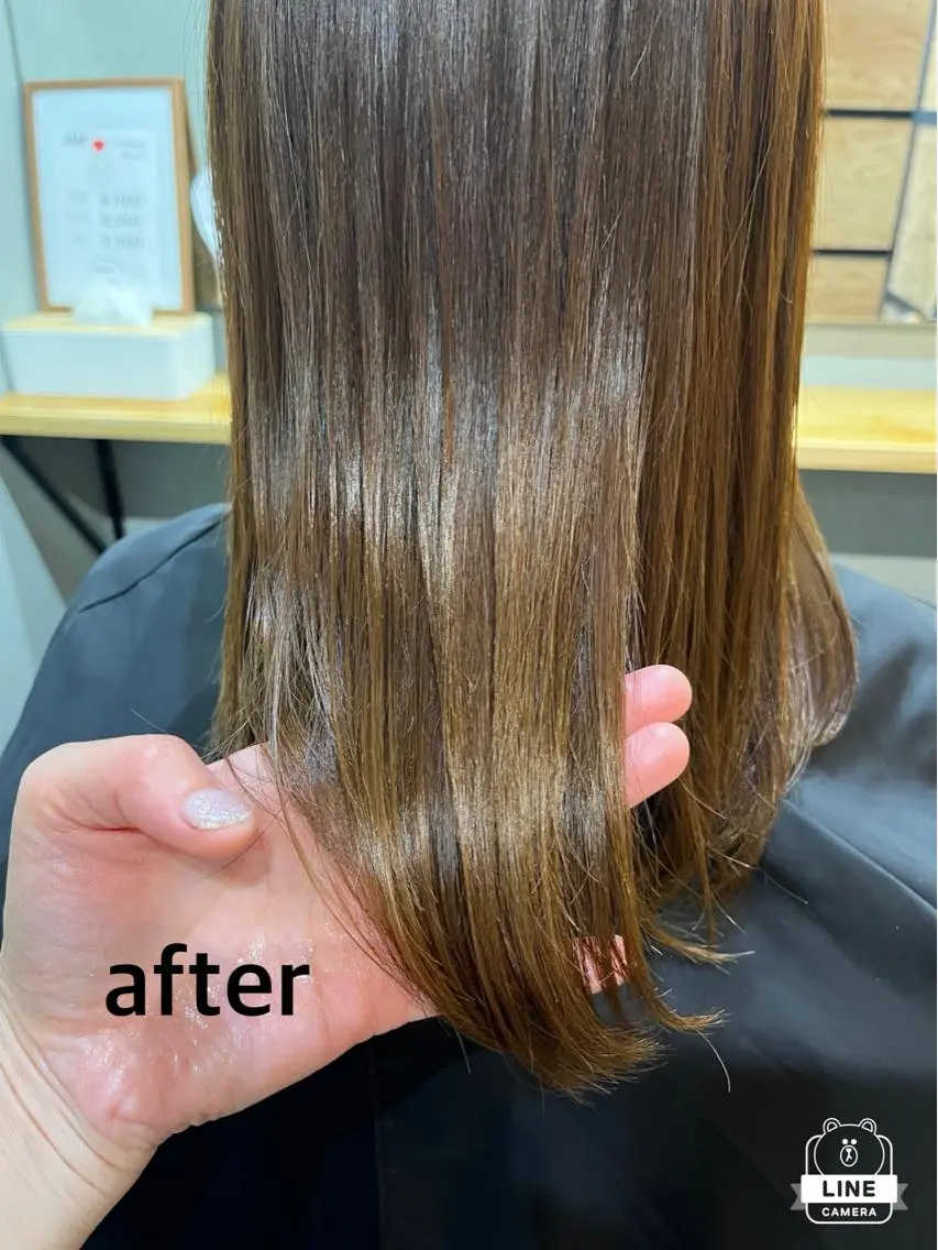 ミディアム カラー パーマ ヘアアレンジ メンズ キッズ ネイル マツエク・マツパ アイブロウ ミディアムパーマ メンズハイライト メンズパーマ ブラウンカラー ケアカラー 久木原 ゆりのヘアスタイル