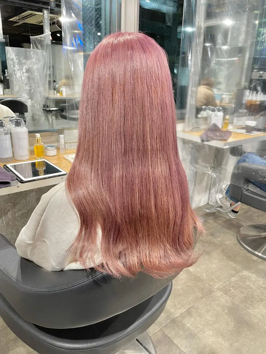 ロング カラー ヘアカラー トリートメント ヘッドスパ ヘアセット ベージュカラー💖 やすひろのヘアスタイル