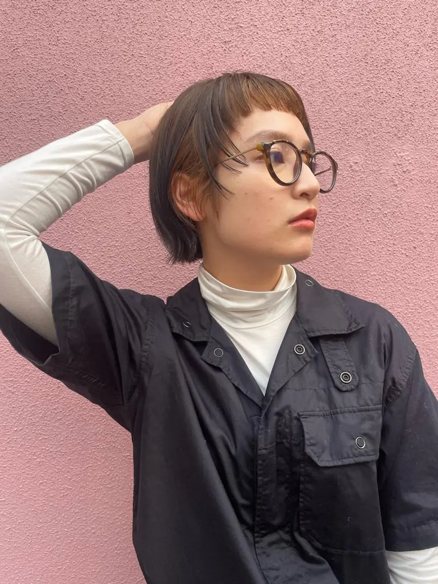 ショート カラー ショートボブ ベージュカラー イルミナカラー ボブ 外国人風カラー カット ヘアカラー トリートメント ショート/ボブ/ 心斎橋/宮脇美奈のヘアスタイル