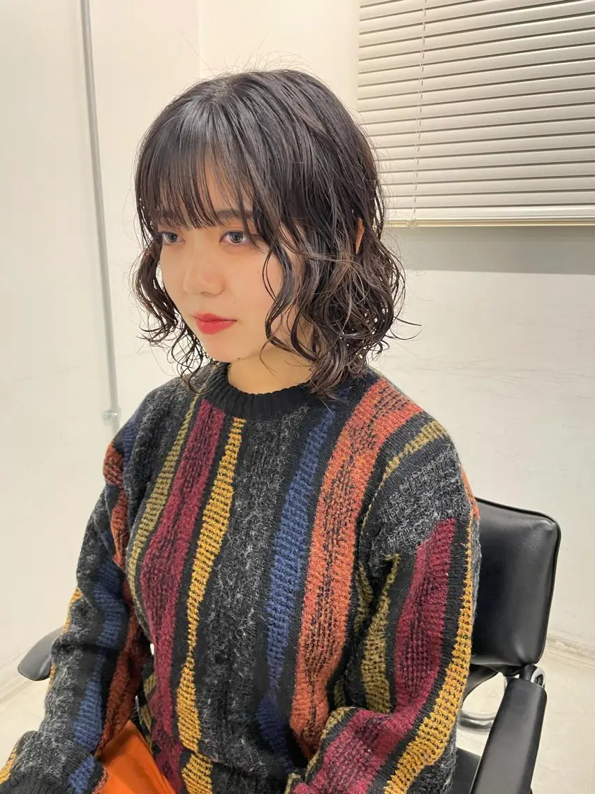 ミディアム パーマ キッズ カット パーマ トリートメント オトナヘア🌸 harukaのヘアスタイル