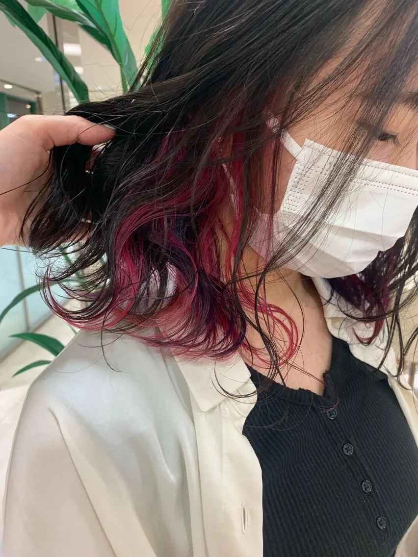 セミロング カラー ヘアカラー トリートメント 暖色/ブリーチカラー 🎀 M i k uのヘアスタイル