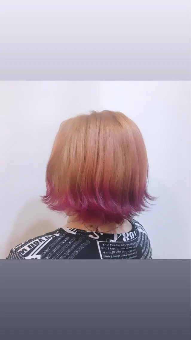 ショート カラー ヘアアレンジ オレンジ ピンクカラー アイラッシュ/美容室 個室/瀬戸 一菜のヘアスタイル