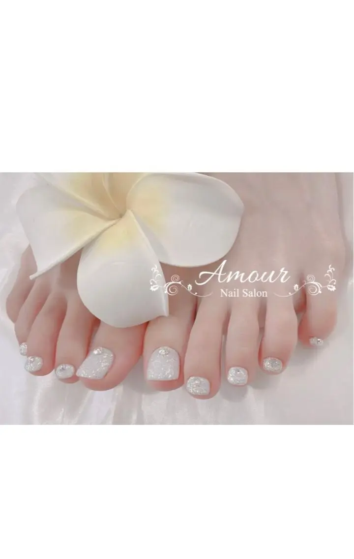 ネイル ラメ(グリッター) ワンカラーネイル ストーンネイル amour えりのネイルデザイン