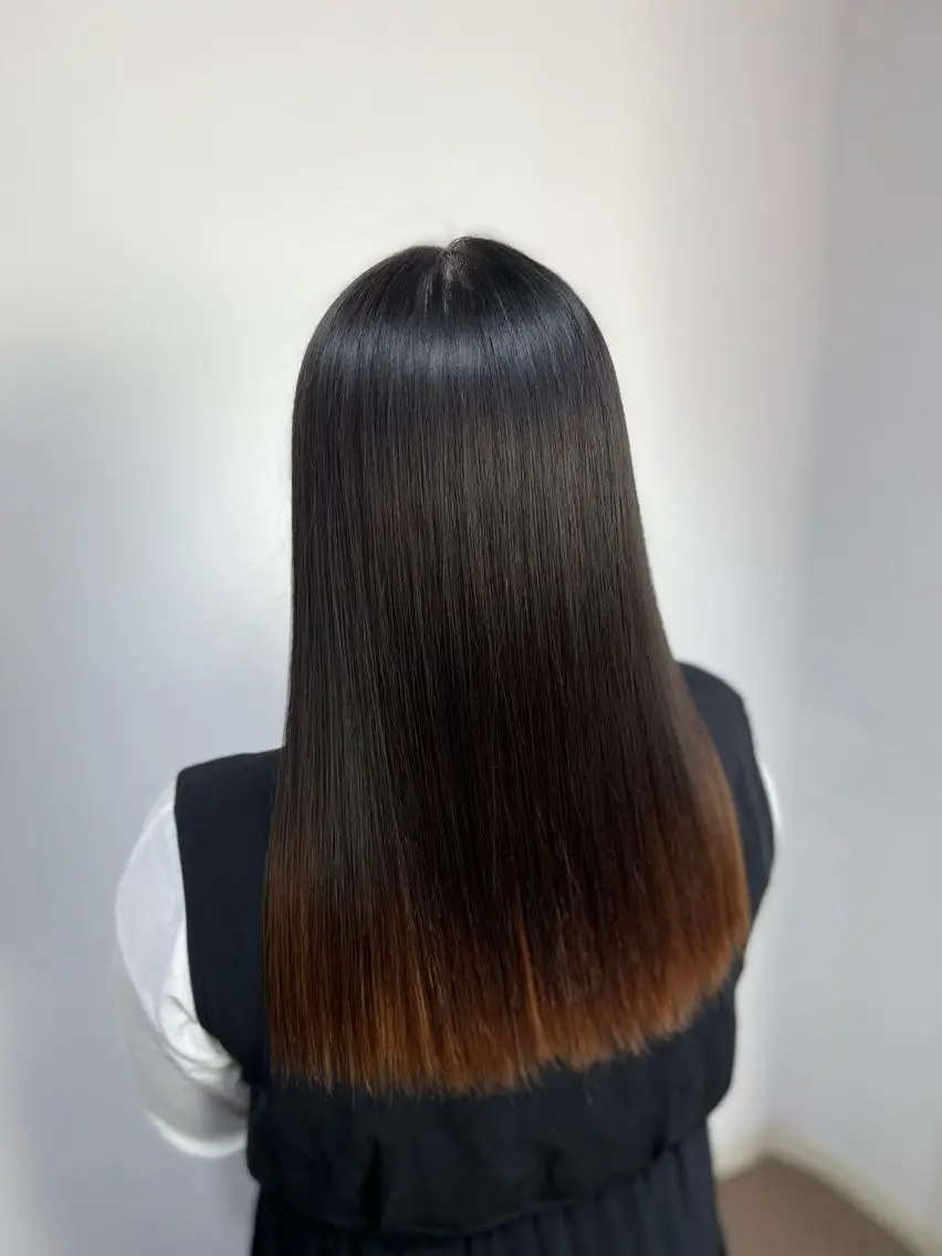 ロング ボブ くせ毛 ハイライト 髪質改善 韓国風ヘア 神戸ボブ✂️ ioe三宮/田 伸佳のヘアスタイル