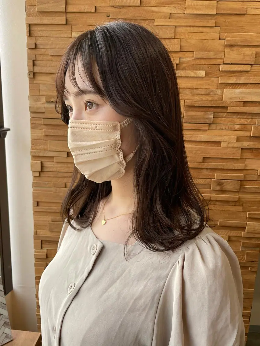 ミディアム カラー 韓国風ヘア レイヤーカット ヘアカラー トリートメント 福田 ジュンキのヘアスタイル