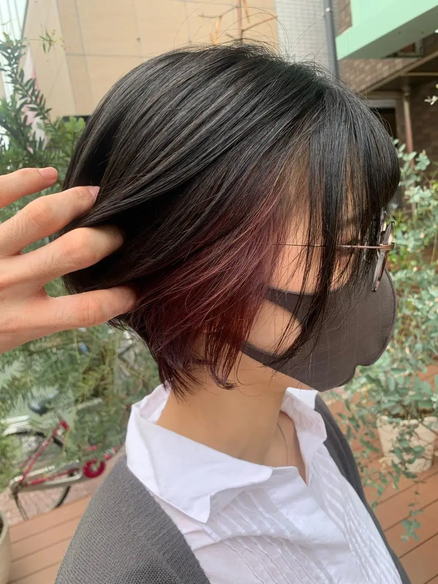 ショート カラー ショートヘア ヘアカラー ハイトーン/メンズ/ ウルフ特化 小松のヘアスタイル
