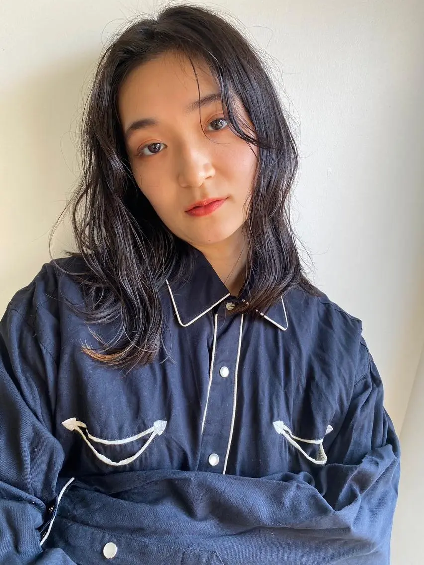ミディアム カラー ショートボブ ミディアムパーマ アディクシーカラー ブリーチ ケアブリーチ カット ヘアカラー トリートメント CEINE OURのヘアスタイル