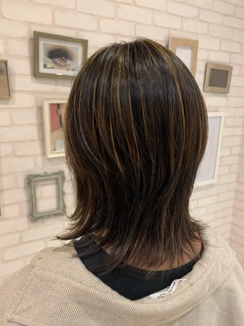 ミディアム カット ヘアカラー 【髪質改善】 夏目結以のヘアスタイル