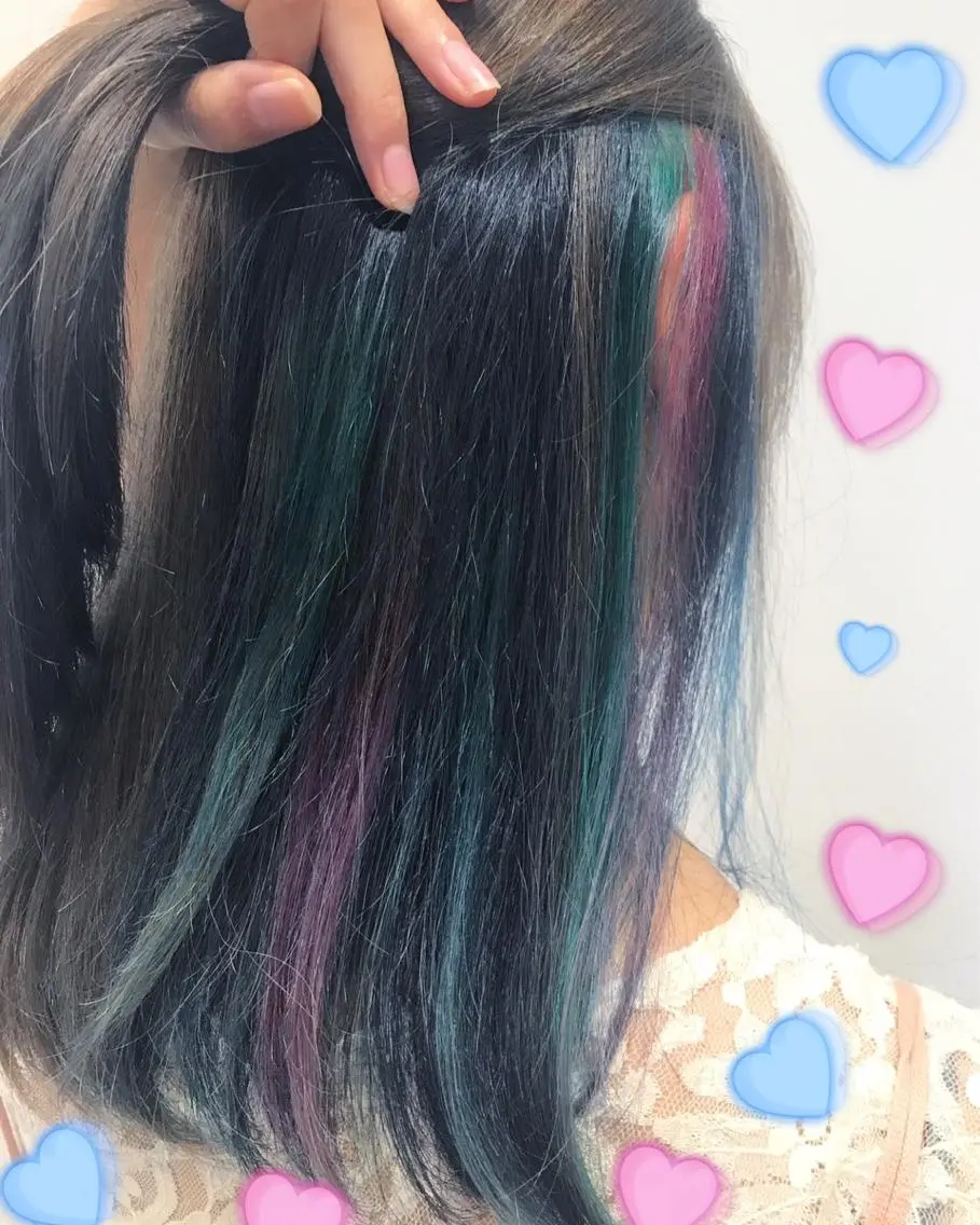 カラー ブルーカラー インナーカラー 新宿駅近♡個室 ♡関口三都季🌜のヘアスタイル