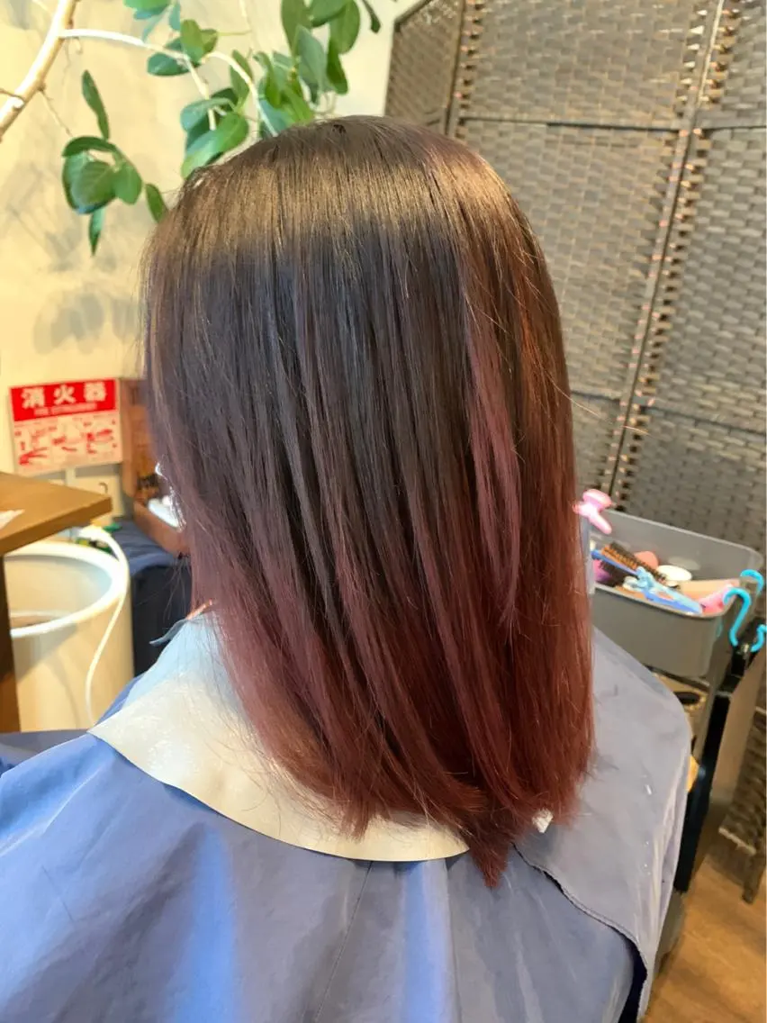 ミディアム カラー グラデーションカラー ピンクカラー 透明感カラー/ブリー チ無し/瀧田恭平のヘアスタイル