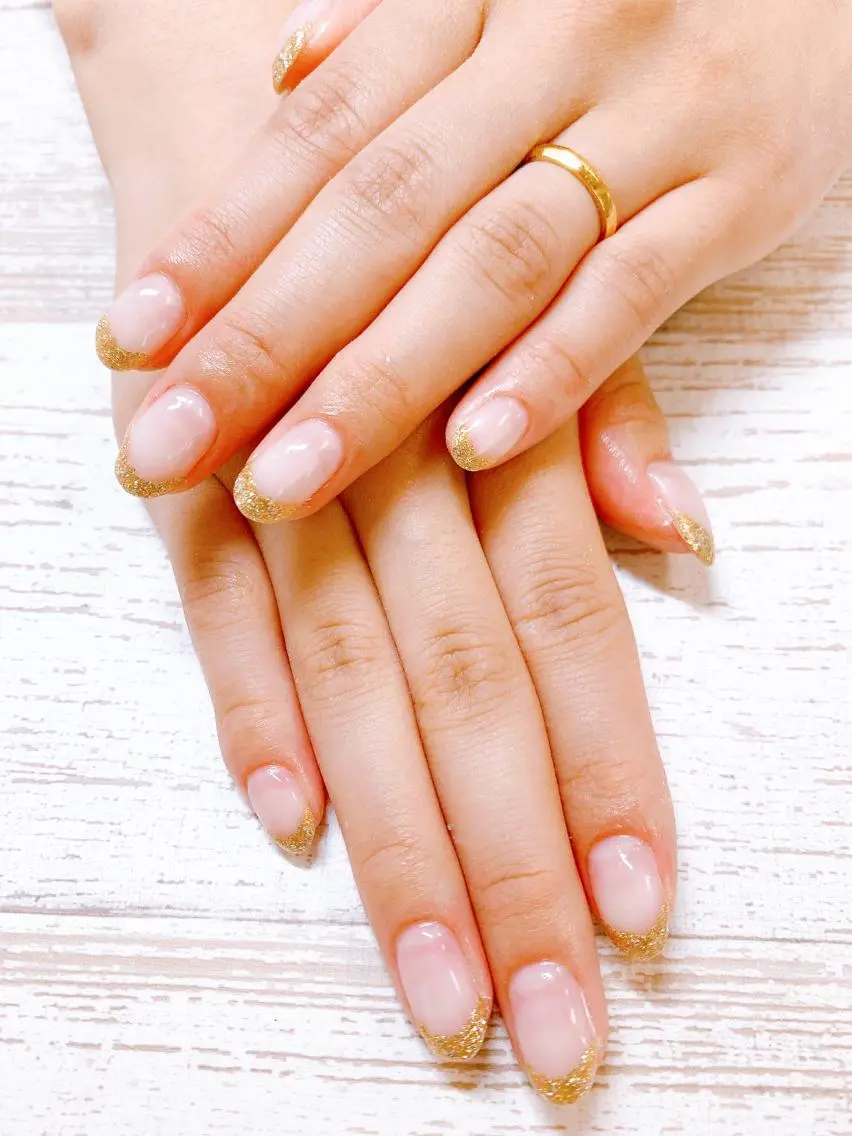 ネイル フレンチネイル ラメ(グリッター) ハンドネイル Story nail Sakuraのネイルデザイン