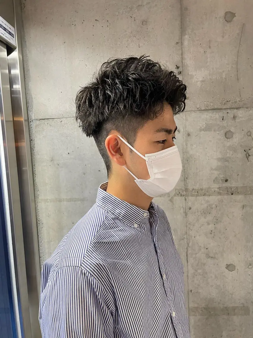 メンズ センターパート マッシュ メンズパーマ メンズツイストパーマ ツーブロック カット ヘアセット 心斎橋/メンズ /ルレイル/地形真希のヘアスタイル