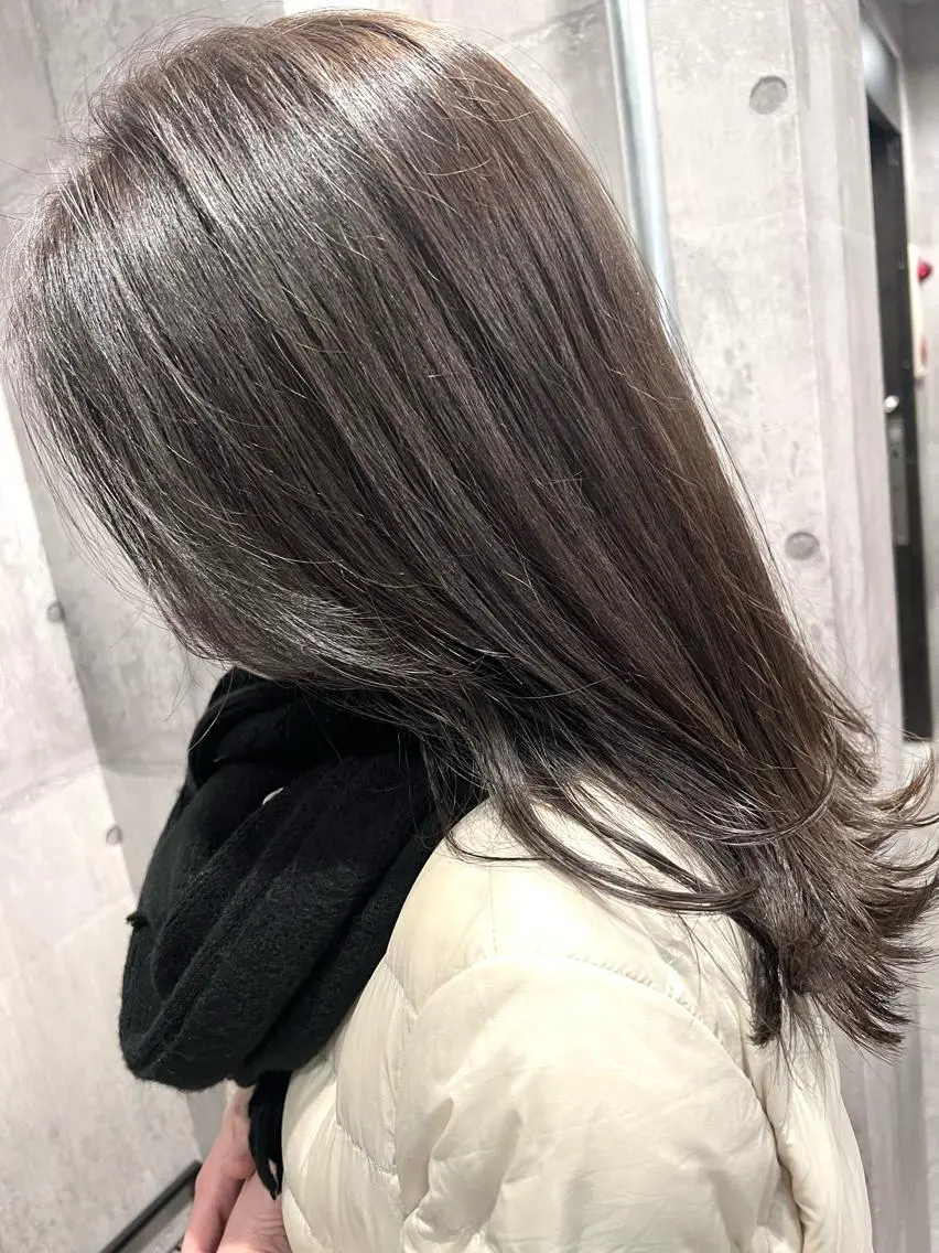 セミロング カット ヘアカラー トリートメント S.BROOM SAYAKA⭐︎のヘアスタイル